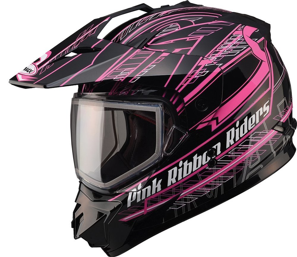 GMax Womens GM11S Pink Ribbon Sport Snow Helmet with Dual Pane Shield - Click to Purchase 