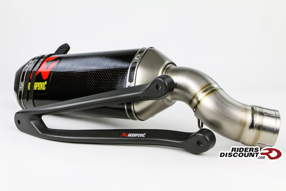 Akrapovic Slip-On Carbon Exhaust & Bracket (sold seperately) for Kawasaki Ninja ZX-10R 2016 - Click Image To Purchase