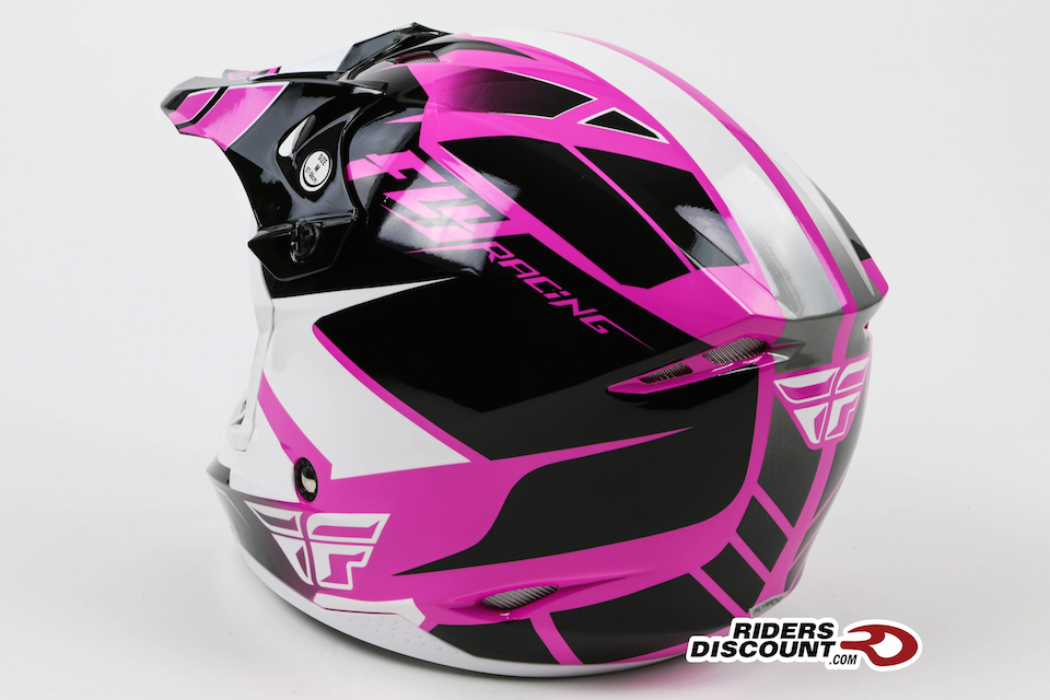 Fly Racing Womens Kinetic Impulse Helmet Pink/White/Black - Click Image For More Info