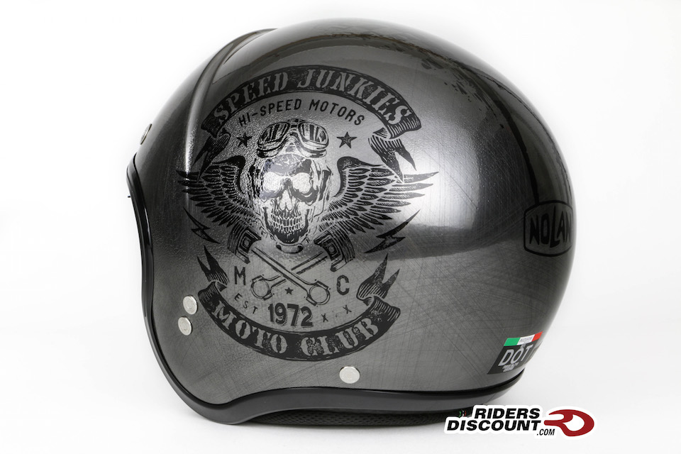 Nolan N21 Vintage Speed Junkie "Scratched" Chrome Helmet