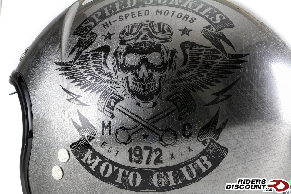 Nolan N21 Vintage Speed Junkie "Scratched" Chrome Helmet
