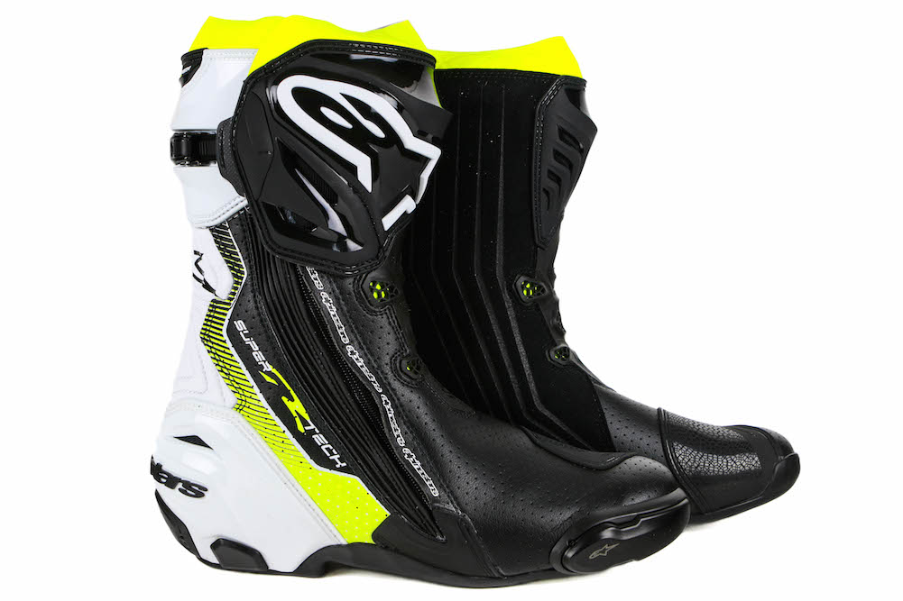 Alpinestars Vented Supertech R Boots in Yellow/White/Black - Click Image For More Information