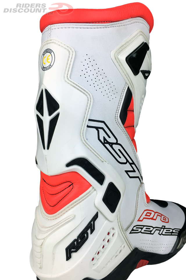 RST Pro Series Race Boots in White/Flo Red